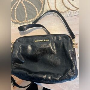 Michael Kors black leather crossbody bag